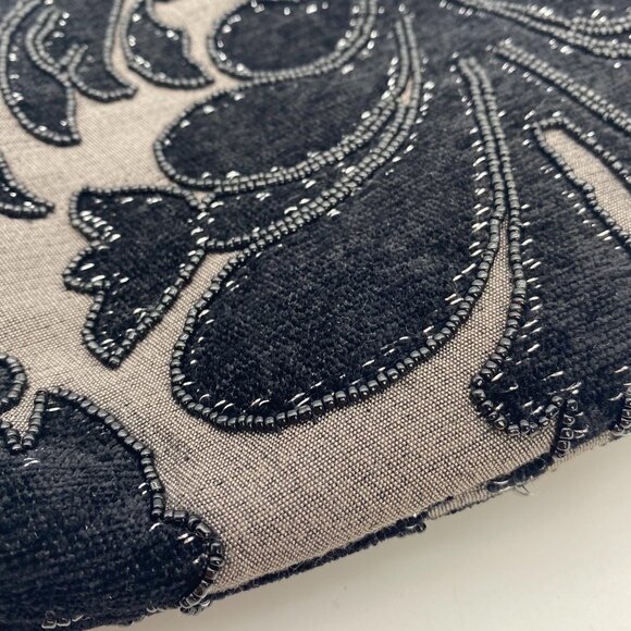 Vintage Shakeels Concepts Black Elegant Beaded Kiss lock shell shape bag - Picture 8 of 11